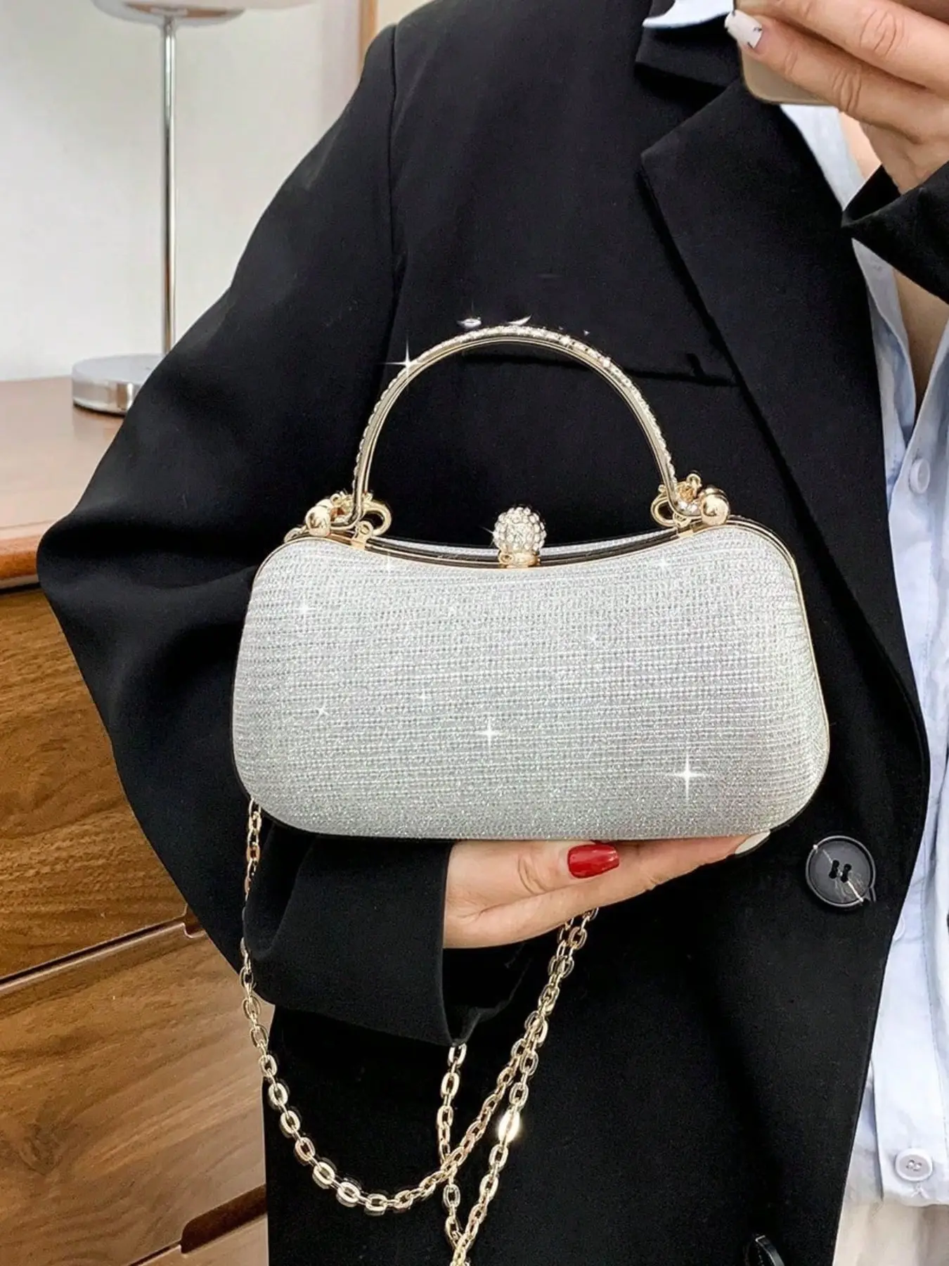 Elegant Acrylic Envelope Clutch Bag, Sleek Envelope Shape, Compact, Solid Pattern, Practical Handbag Shoulder Crossbody Purse, Perfect for Picnic Date Shopping Business Dinner