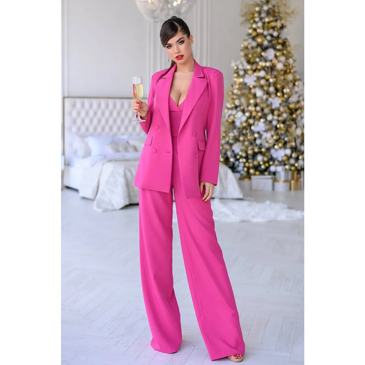 Crimson Double Breasted Suit 3-Piece