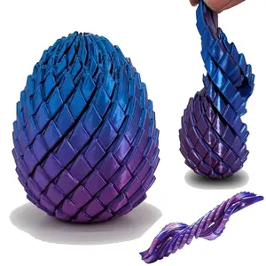 Twisty Fidget Egg 3D Printed Slippery Egg Fidget Easter Egg Stuffers for Kids & Adults Desk Decor,Easter Basket Stuffers Essentials,3D Printed Spiral Fidget Gift,Easter Egg Hunt Supplies