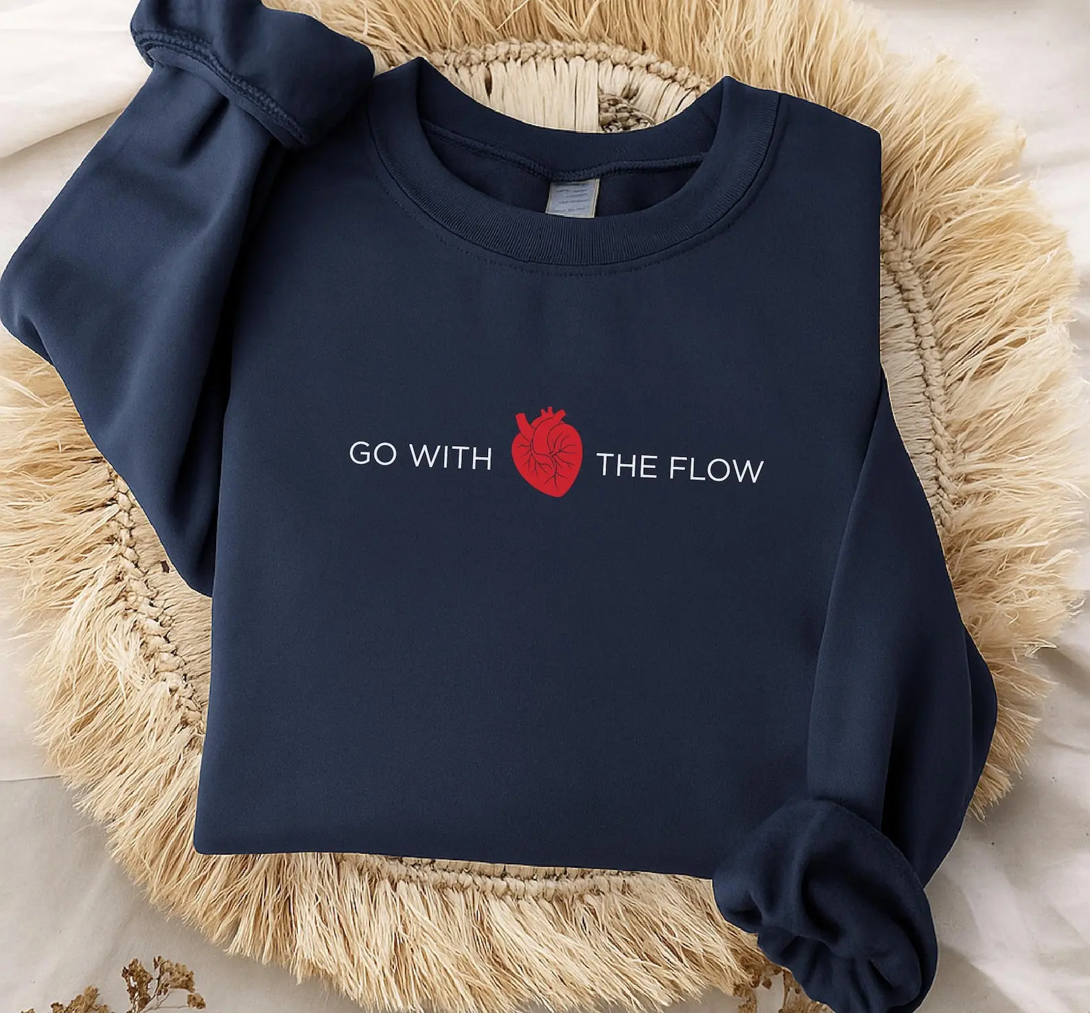 Heart Anatomy Sweatshirt, Retro Cardiologist Sweater, Go With The Flow, Anatomical Heart Nursing Gift, Cardiology Medical Student Sweatshirt