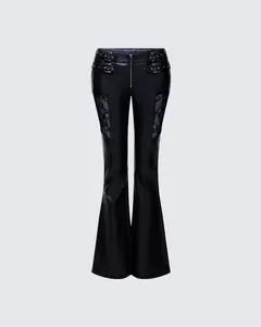 Vyra Black Vegan Leather Pants
