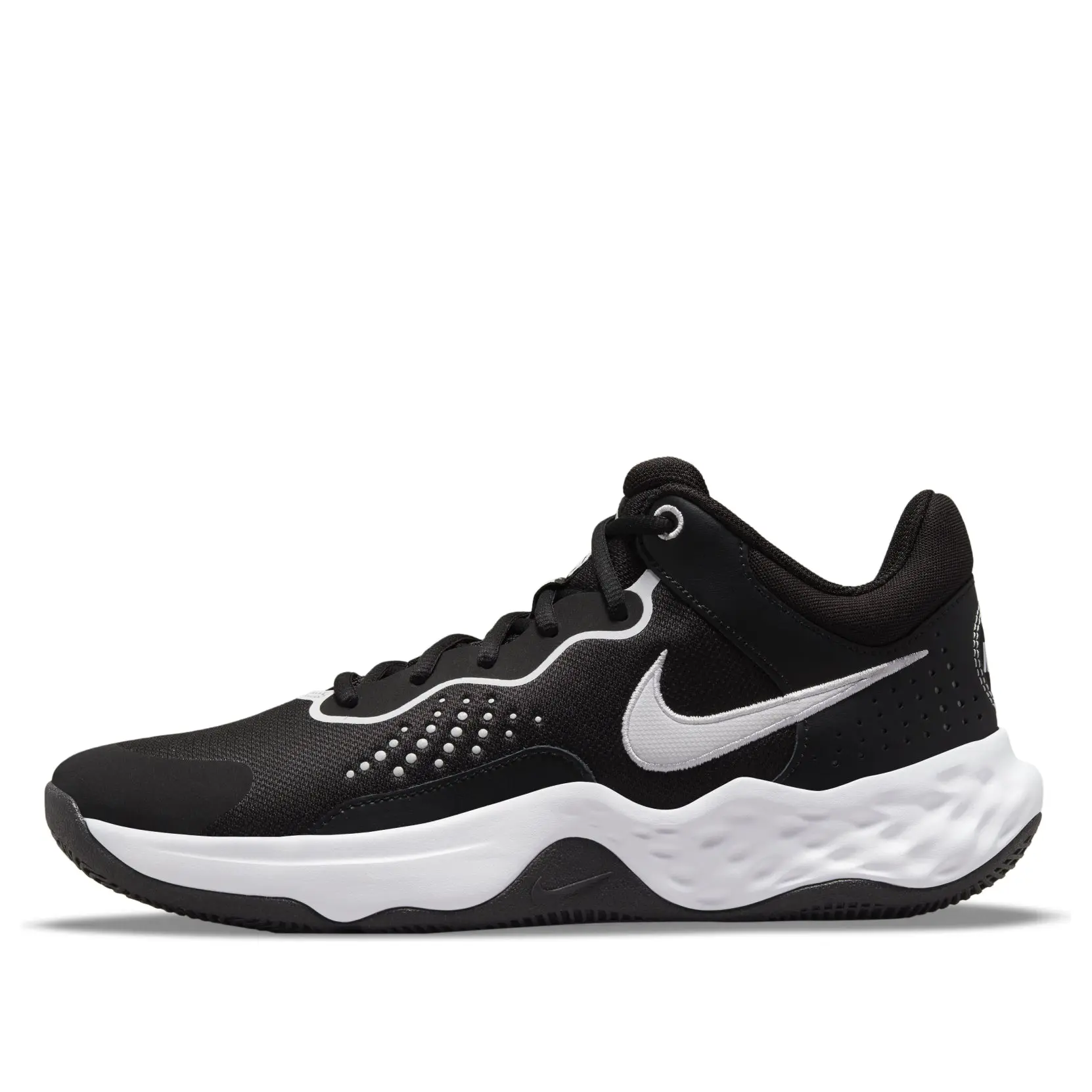 NIKE Fly.By Mid 3 Men's Basketball Shoes, Mid-Top Athletic Sneakers with a Breathable Mesh Upper in Black and White, Men’s Shoes, Mid-Top Cut