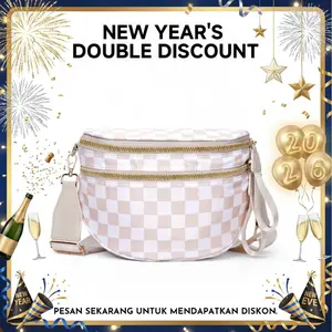 CN6030 Checkered Crossbody Bag NylonBum Bags for Women Spacious HandbagsPurse Fanny Packs with Shoulder StrapTikTokShopHolidayHaul