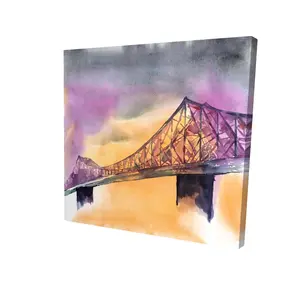 Begin Home Decor 2080-2424-CI370 24 x 24 in. Montreal Jacques-Cartier Bridge Canvas - Gray Home Decor