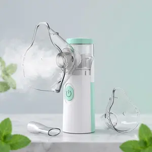 Ultrasonic Portable Mesh Nebulizer for Adults - Mini Lightweight Handheld Device with Adjustable Speeds, Self-Cleaning Function, Included Masks, Smart Humidifier for Home & Travel Facial Steaming (AA Batteries Not Included)