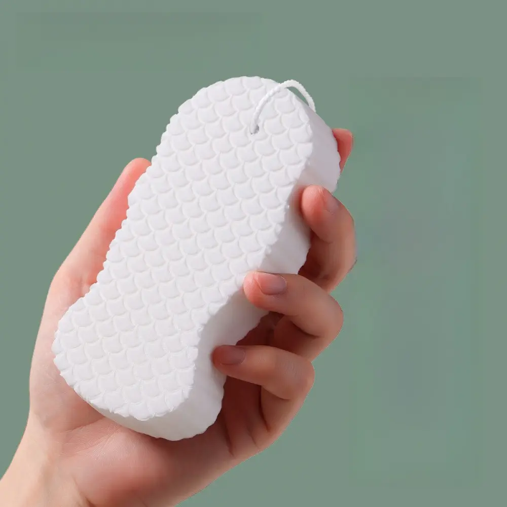 Exfoliating Bath Sponge, Fish Scale Textured Body Scrub Sponge, Soft Foam Shower Sponge for Dead Skin Removal