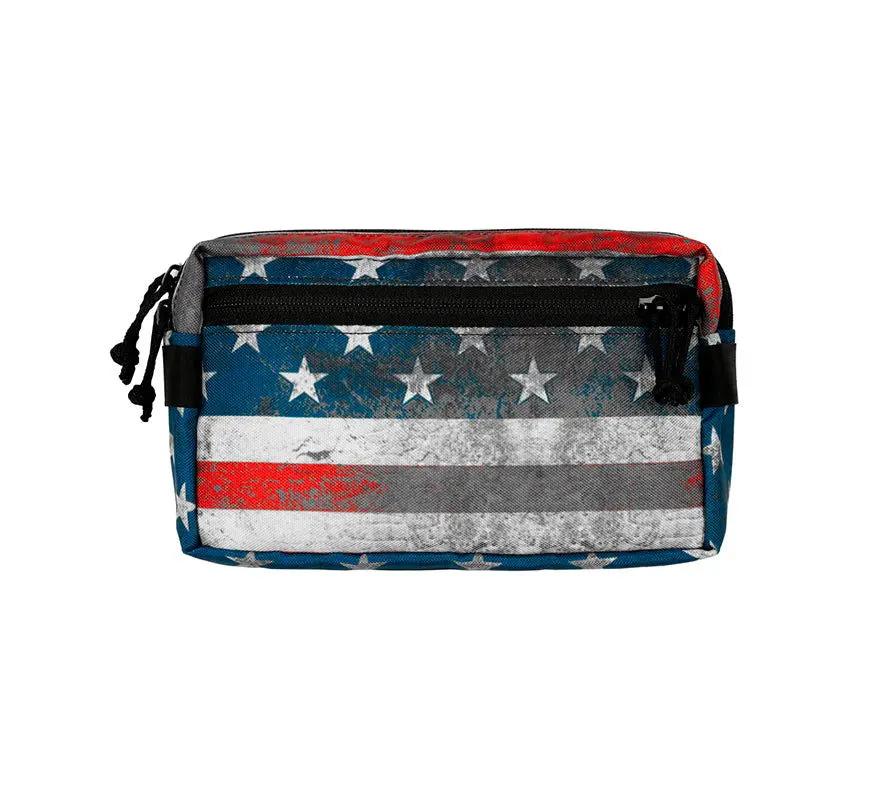 Howitzer Patriot Duff Pouch - Men's Tactical Fanny Pack with USA Pattern, Limited Edition Multi-Functional Durable Dangler with Velcro, Durable Pouch, Bum Bag, Buckle, Camouflage, Multi-Use, Mag Insert, Dangler Sack, Zipper, Custom Numbered Label, Adjusta