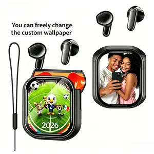 Game headset with customizable and replaceable wallpaper, Bluetooth 5.4, 0.06-second low latency, LED display, IPX4 waterproof, 24-hour battery life, perfect gift for Father's Day and Children's Day
