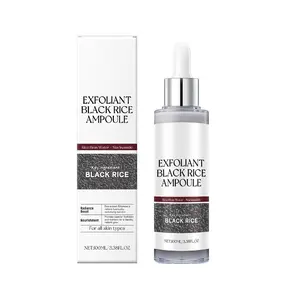 Black and white rice exfoliating essence, a high-quality rice extract serum, and a scrub for facial and body exfoliation and moisturizing care, suitable for all skin types.