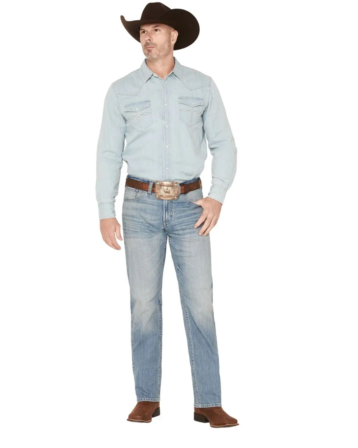 Cody James Men's Men'S Bronco Wash Yukon Relaxed Straight Stretch Denim - Cjfa26j10-Mdw