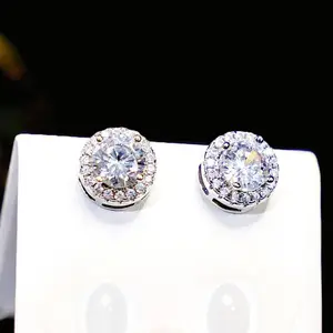 【 Be now 】S925 Silve Moissanite Stud Earrings Fashion Classic Ear Jewelry Gift for Men Genuine Authenticity Certificate，Mother's Day gift，combination/stud earrings | dealsforyoudays