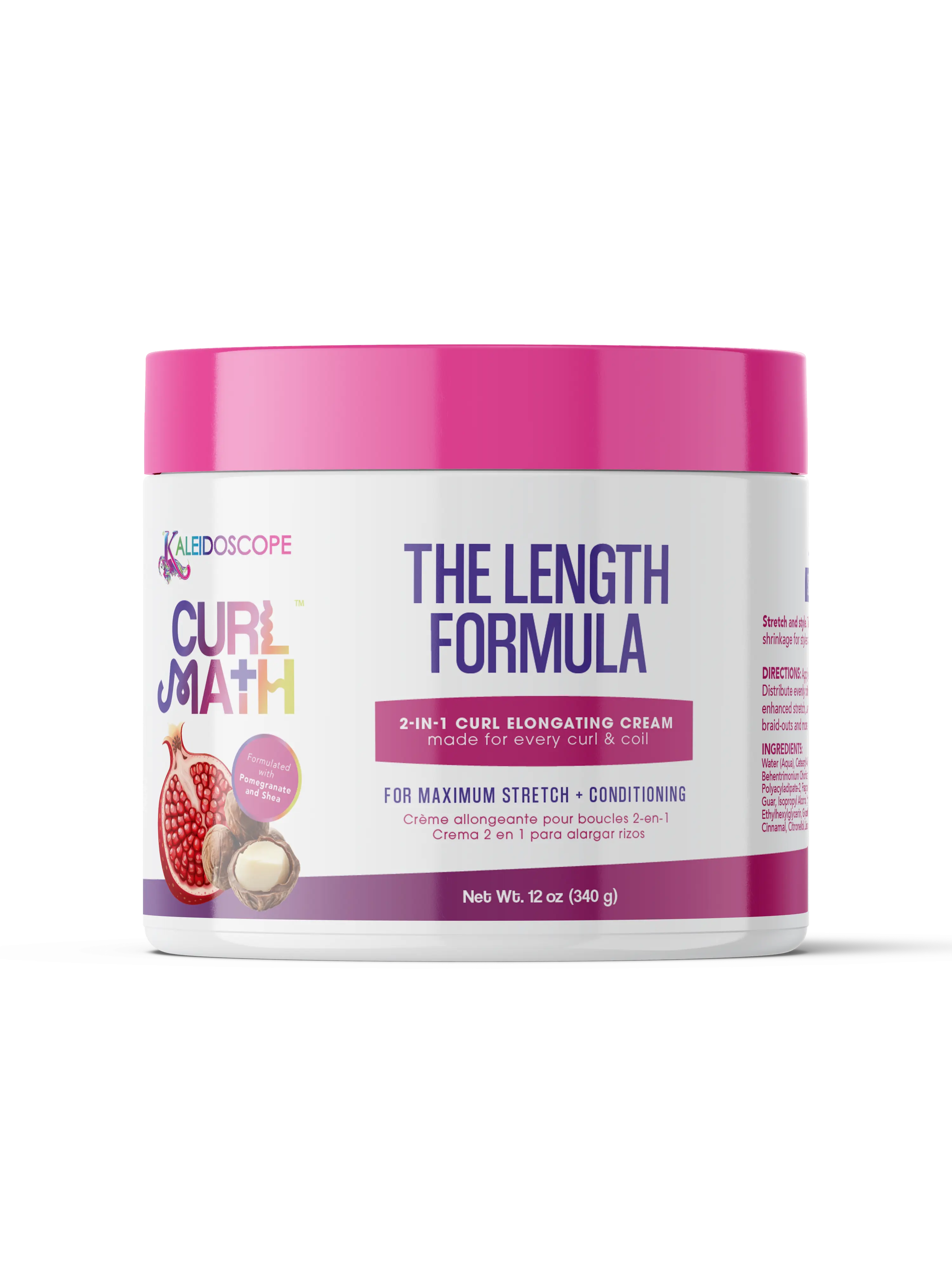 Curl Math The Length Formula Haircare Product - 2-in-1 Curl Elongating Cream, Gel with Cream Texture for Curly Hair, 12oz, Elongates Curls