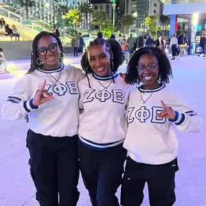 ZPB White Striped Chenille Crewneck (Unisex Size)