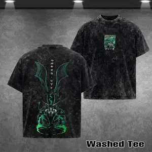 Retro Ulquiorra Cifer - Bleach Anime T-shirt, Retro Anime Double Printed Vintage Washed Tee Unisex Oversize Heavyweight Cotton T-shirt for Anime Fans and Lovers Oversized