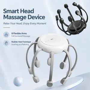Electric Smart Head Massager, Rechargeable Scalp Massager, 3-Speed Vibration Massage, Portable Home Head Massage Tool