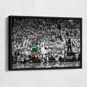 [SALE UP TO 41%] [UNFRAMED] Paul Pierce Clutch Shot Poster, Boston Basketball Wall Art for Man Cave Home Decor and Sports Gift