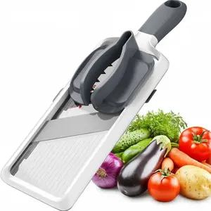 Multifunctional vegetable chopper with adjustable stainless steel blade. Efficiently slices and dices fruits and vegetables. Labor-saving design, essential practical kitchen gadget for daily cooking.