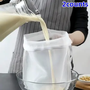 2 Pcs Vegetable Filling Bags, Nylon Strainer Filter Bag for Kitchen Use, Durable Reusable Mesh Sieve for Juices & Wines, Kitchen Accessories