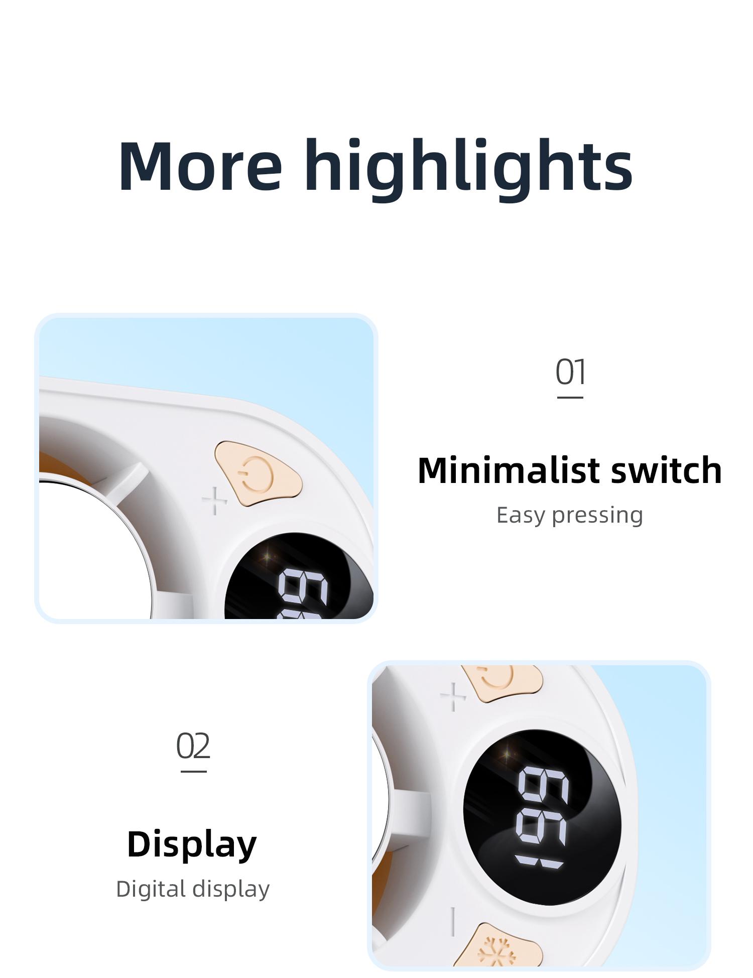 2026 Car Clip On Air Fan with Cooling Function, 199 Speeds Adjustable 360° Rotation, Portable LED Display USB Rechargeable Personal Cooling Fan for Summer Travel Outdoor Activities Cool Fan