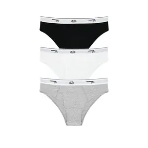 HOMMEgirls X Fruit Of The Loom Bikini Brief 3-pack in Black, Heather Grey, And White