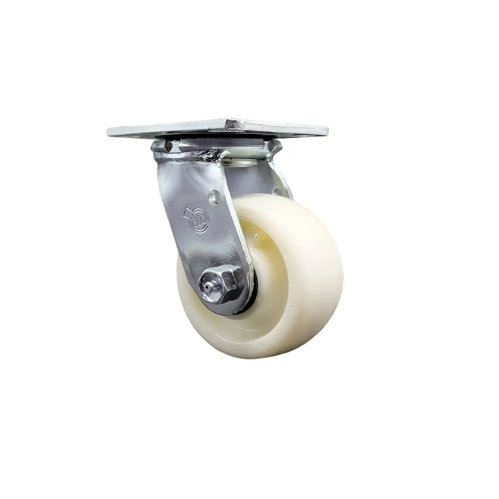 Service Caster SCC-30CS420-NYB Heavy Duty Swivel Top Plate Caster with 4 in. Nylon Wheel & Ball Bearings - 800 lbs Capacity per Caster