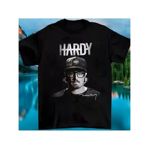 Hardy 2023 Tour Merchandise - Cotton T-Shirt, Black with "HARDY" Text and Portrait Print, Casual Round Neck, Short Sleeve, All Sizes S-3XL