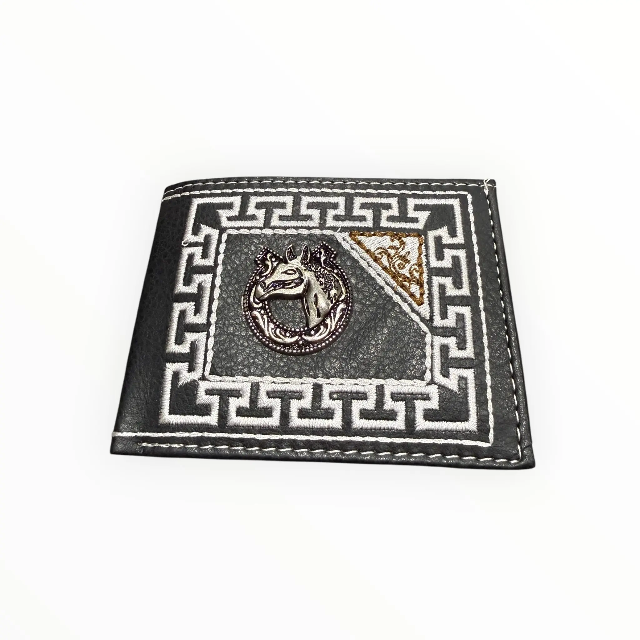 Men’s Black Western Style Cowboy Wallet Billetera Vaquero de Hombre Cartera Vaquera