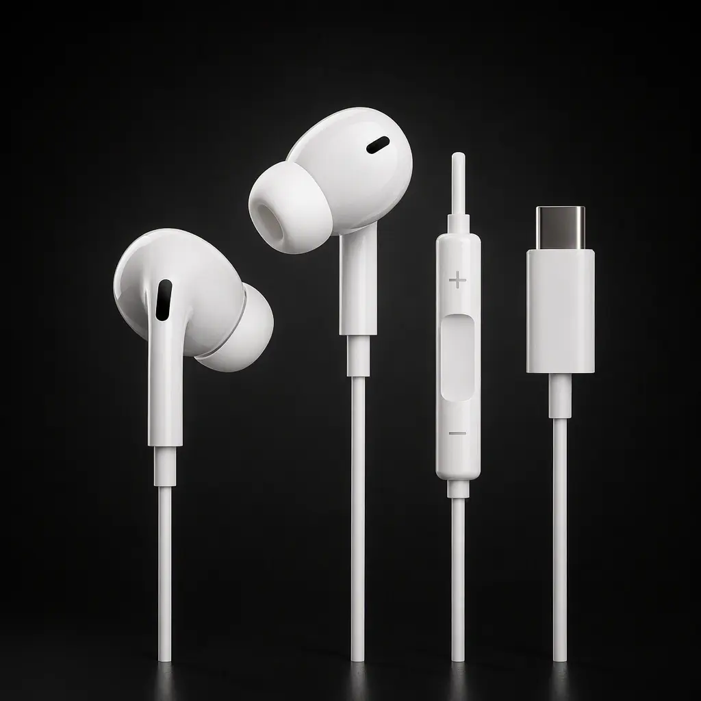Fluffdrip F-01 Type-C Wired In-Ear Earphones with Microphone - Ergonomic Design, In-Line Controls, Portable Storage Case, Instant Recording, Universal Cable Plug, Compatible with iPhone 17/16/15, Android, Galaxy S25/S24, Audio Device