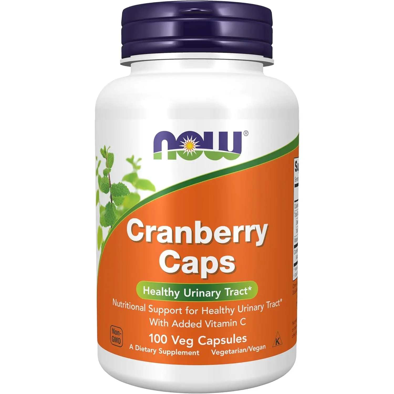NOW Foods Natural Cranberry Capsules with Added Vitamin C - 100 Veg Dietary Supplements for Healthy Urinary Tract, Healthcare Support, Urinary Health, Adults