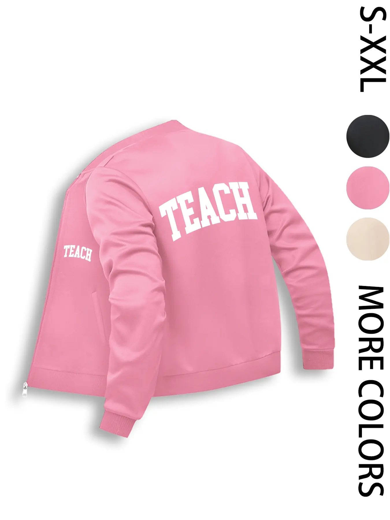 Teacher Jacket, Women's Long-Sleeve Zip-Up Outer Jacket, Casual Daily Wear Top, Comfortable & Stylish Design, Suitable for Layering & Daily Use, Comfortable & Durable Design, Ideal Gift