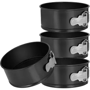4pcs 6 inch springform pan，spring form pan for cheesecake with a detachable bottom，cake molds suitable for baking kitchens（black）