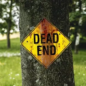 Vintage Metal Sign, Dead End Letter Pattern Rustic Restroom Signage, Wall Art for Home Bathroom Decoration, Gothic Home Decoration, Spooky Party Supplies