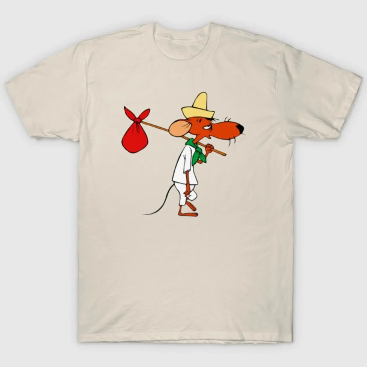 Unisex Graphic T-Shirt featuring Slowpoke Rodriguez & Speedy Gonzalez, Soft Cotton Round Neck Athletic Tee for Casual Wear, S, M, Yoga Exercises, Outdoors, All Seasons, Christmas
