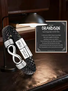 Charm Mother's Day Gift, Easter Fashion PU Leather Bracelet, Perfect for Grandson, Birthday & Back-To-School, Stylish Accessory