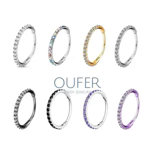Oufer 18G Nose Hoop CZ 316L Stainless Steel Nose Ring Ear Piercing Cartilage Hoops Conch Piercing Lobe Piercing Female Daily