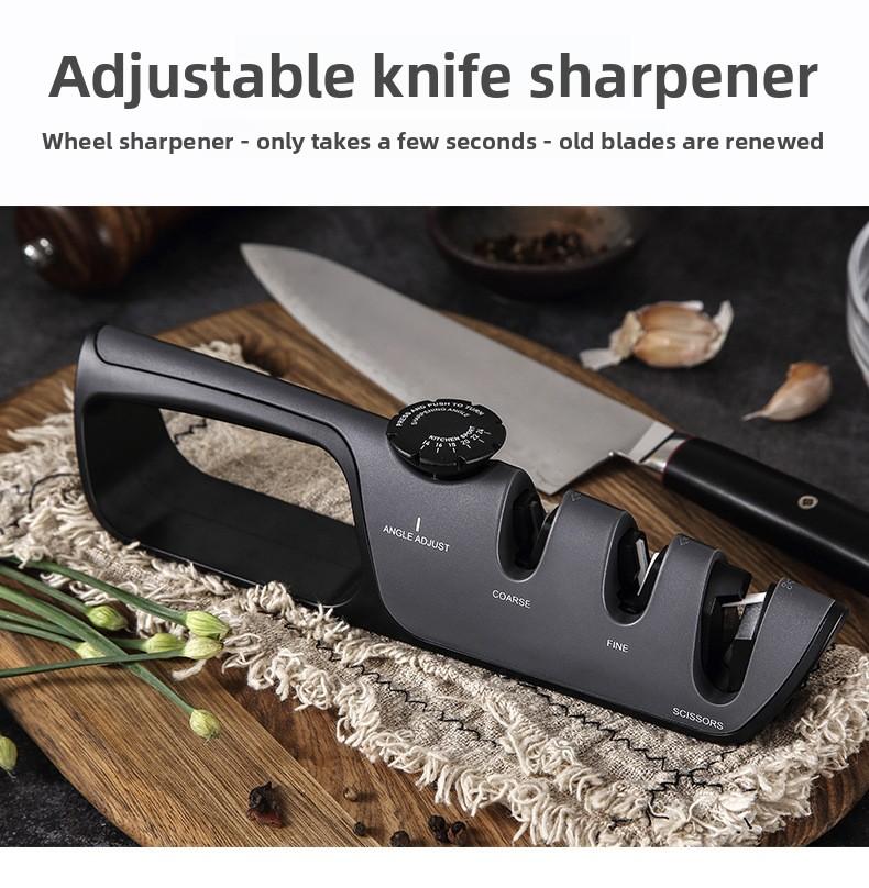 Adjustable Kitchen Knife Sharpener, Manual Tungsten Steel Sharpener, Fast Household Knife Sharpening Tool