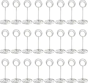24 Pack 3.35 Inch Table Number Holder,Place Card Wire Photo Holder,Picture Name Menu Clips Memo Note Cards Stand for Wedding Reception Anniversary Birthday Party Centerpieces