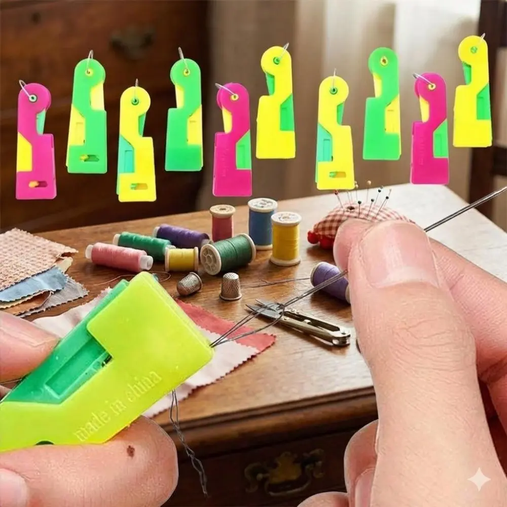 Automatic Threader for Sewing Machine - Quick Easy Needle Threading Tool with Anti-Slip Design, Universal Guide Fits Most Home Sewing Models, Reusable Time-Saving Sewing Accessory.