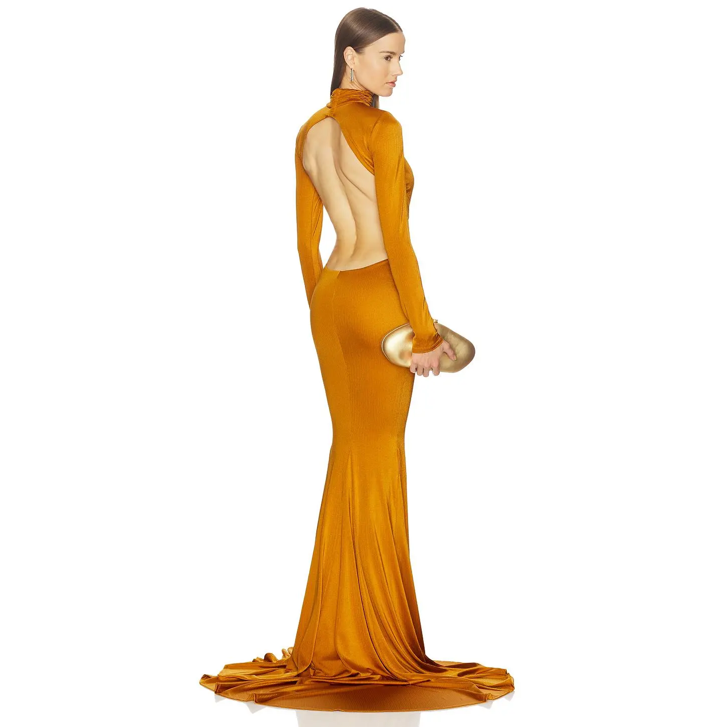 Michael Costello x REVOLVE Salima Gown in Ochre