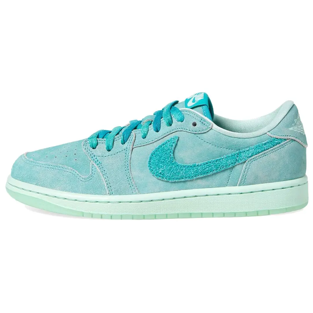 Jordan 1 Retro Low OG Washed Teal Durable Non-slip Basketball Shoes Green Women's HQ8111-300