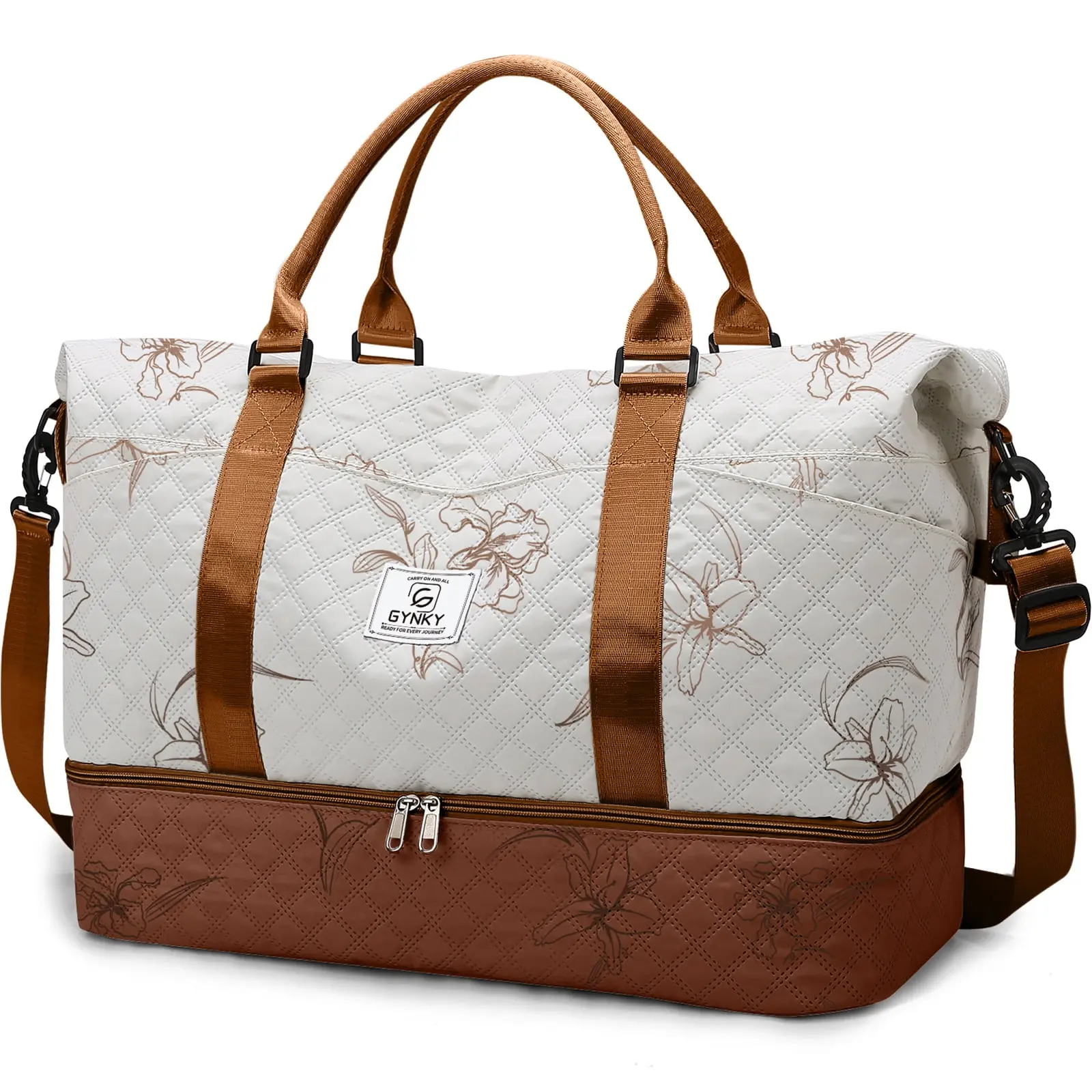 DAKIMOE Women's Travel Bag - Carry On Duffle with Shoe Compartment, Wet Pocket, Personal Item for Overnight, Gym Use, Personal Item Travel Bag
