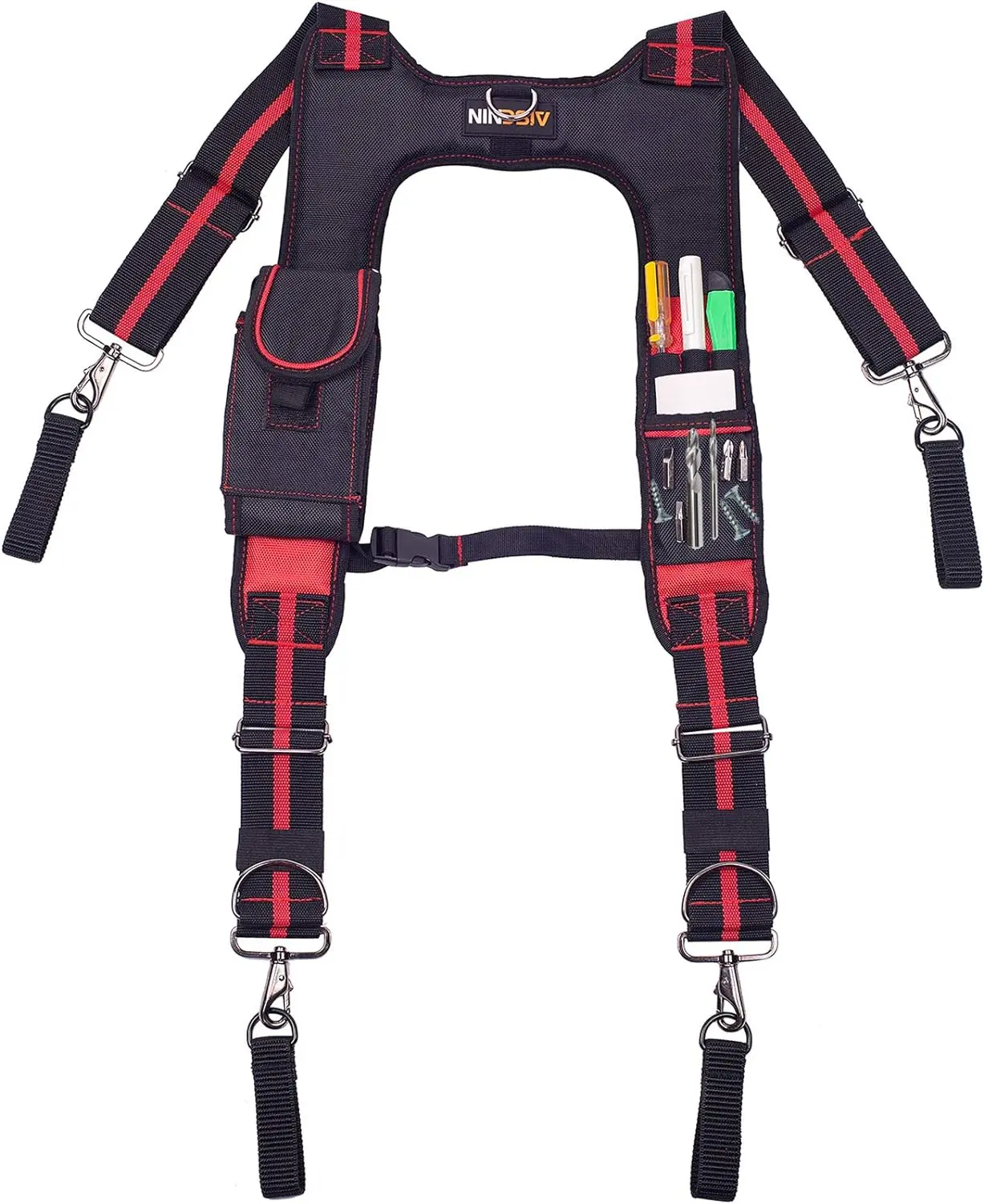 Padded Tool Belt Suspenders Magnetic Suspenders for Tool Belt Heavy Duty Work Suspenders