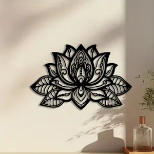 1pc Modern Lotus Flower and Dragonfly Metal Wall Art, Modern Lotus Flower and Dragonfly Statue Mural, Perfect for Living Room, Patio, Home Decor, New Year Decor, Ideal Gift for Art Enthusiasts Halloween Christmas decorations