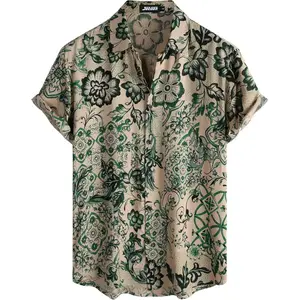 Mens Hawaiian Shirt Short Sleeve Button Down Tropical Shirts Casual Floral Summer Beach Shirt Fabric Fashion 4th of july shirts fathers day gift for boyfriend summer fits