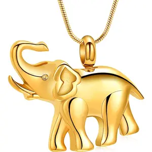 Elephant Urn Necklace for Ashes  Cremation  for Women Men Stainless Steel Memorial Necklaces Ash Holder for Human Pets Keepsake  for Loved Ones with Fill Tool