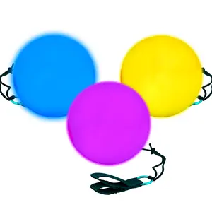 Durable LED G4 Poly Poi Pair Colorful Flashing Glow Prop for Juggling Training Festival Entertainment for a  pairs