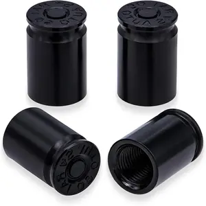 4PCS Bullet Shell Tire Valve Stem Caps, Aluminum Alloy Car Air Stem Cap, Universal Dustproof Tire Valve Stem Covers for Cars, SUV, Trucks, Bikes Digital Tire