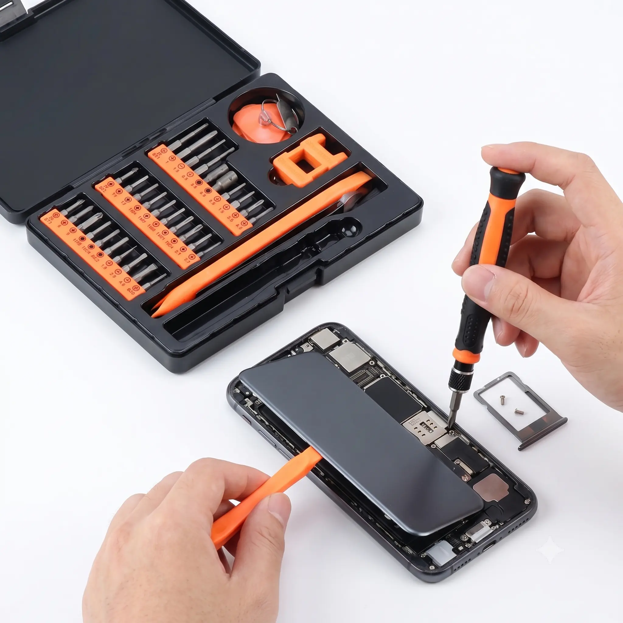42-Piece Mini Precision Screwdriver Kit - S2 Alloy Steel, Non-Slip Handle, Insulated Safety, Screw-Grabbing Star-Head for Eyeglasses, iPhone Tech Repair