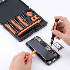 42-Piece Mini Precision Multi-Screwdriver Kit - S2 Alloy Steel, Non-Slip Handle, Insulated Safety, Screw-Grabbing Star-Head Screwdrivers for Tech Repair