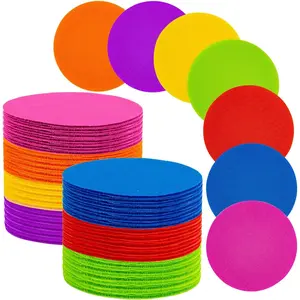 28 Pcs 4 Inch 7 Colors Carpet Spot Markers Circle Carpet Dots for Classroom Carpet Floor Decoration Suitable for Elementary Teachers Students Kindergarten Yoga Standing